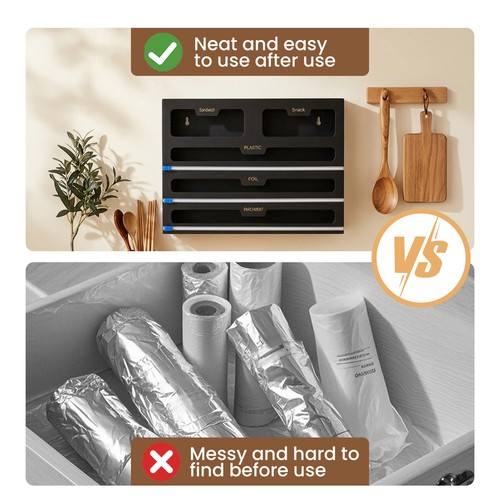 Foil and cling film - and,